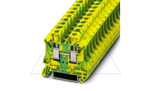 Клемма защитного проводника UT 6-PE /8,2mm, винтовая, 2 присоед., 6(max 10)mm2, желто-зеленая фото