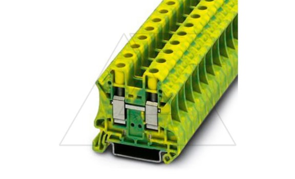 Клемма защитного проводника UT 10-PE /10,2mm, винтовая, 2 присоед., 10(max 16)mm2, желто-зеленая фото