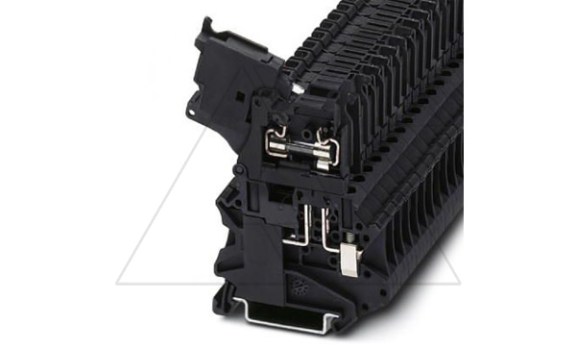 Клемма с держателем предохранителя UT 4-HESI (5X20) /6,2mm, винтовая, 2 присоед., 4(max 6)mm2, 6,3A, 500V, черная фото