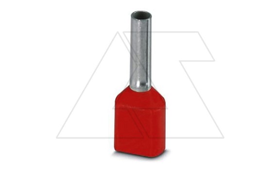 Кабельный наконечник AI-TWIN 2X 1 - 8 RD изолированный, двойной, сечение 1mm2, длина 8mm, красный (упак. 100шт.) фото