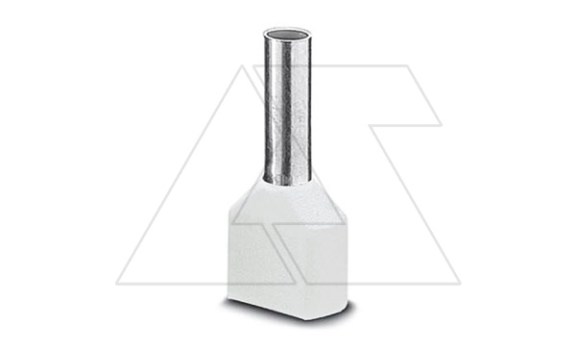 Кабельный наконечник AI-TWIN 2X 0,5 - 8 WH изолированный, двойной, сечение 0,5mm2, длина 8mm, белый (упак. 100шт.) фото
