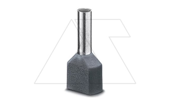 Кабельный наконечник AI-TWIN 2X 4 - 12 GY изолированный, двойной, сечение 4mm2, длина 12mm, серый (упак. 100шт.) фото