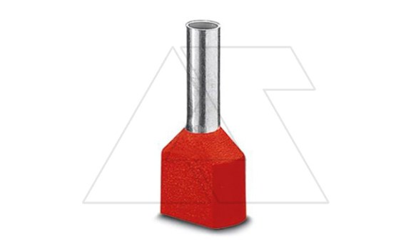 Кабельный наконечник AI-TWIN 2X 10 - 14 RD изолированный, двойной, сечение 10mm2, длина 14mm, красный (упак. 100шт.) фото