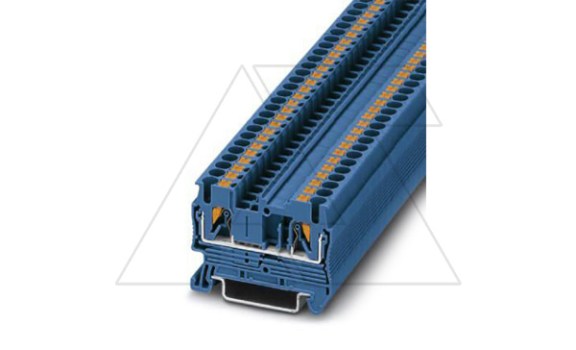 Клемма проходная PT 2,5 BU /5,2mm, push-in, 2 присоед., 2,5(max 4)mm2, 24A, 800V, синяя фото