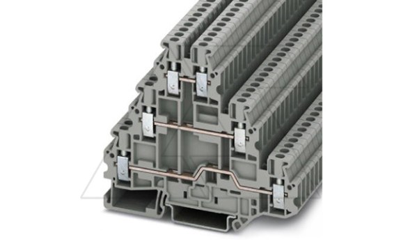 Клемма многоярусная UT 2,5-3L /5,2mm, винтовая, 6 присоед., 2,5(max 4)mm2, 19A, 500V, серая фото