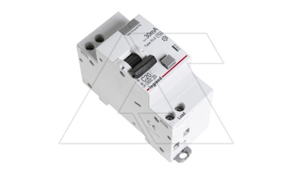 Дифф. авт. выключатель Legrand RX3, электронный, 1P+N, 20A, хар-ка C, 6kA, 30mA, тип AC, 2M фото