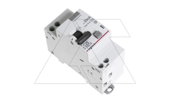 Дифф. авт. выключатель Legrand RX3, электронный, 1P+N, 25A, хар-ка C, 6kA, 30mA, тип AC, 2M фото