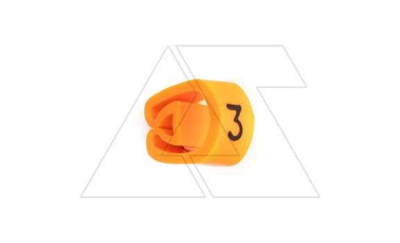 Маркер кольцевой RMS-01 59543-3, D кабеля 1,3-3mm, 0,35-1mm2, символ 
