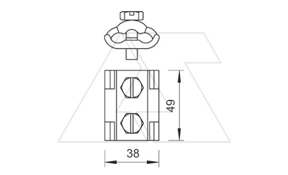Клемма 259 8-10 FT для параллельного соединения проводника Ø8-10мм, гор. оцинк. OBO-Bettermann даташит схема