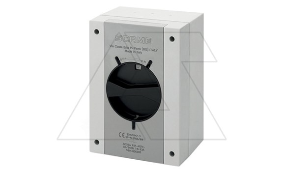 Выключатель нагрузки, 6P, 32A AC23A 15kW 415V, 690VAC, габ. Y3, черная блок. рукоятка, в пластм. корпусе IP66/IP69, ISOLATORS фото