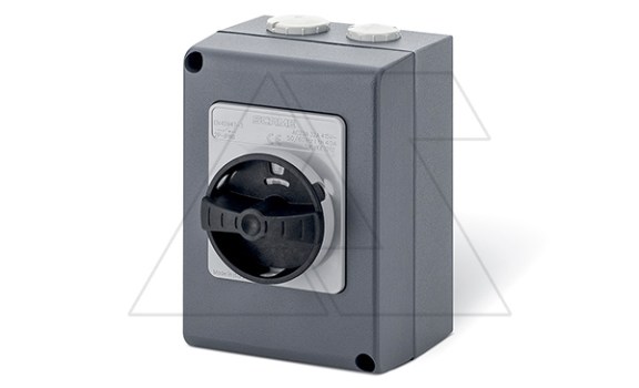 Выключатель нагрузки, 3P, 32A (25A AC3), 690VAC, габ. Y1, черная блок. рукоятка, в алюминиевом корпусе IP66, ISOLATORS фото
