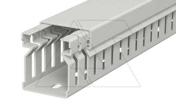 Перфокороб LK4 30025, органайзер для шкафов, 30 x 25 мм (глубина х ширина крышки), L=2000мм, RAL 7030 серый фото