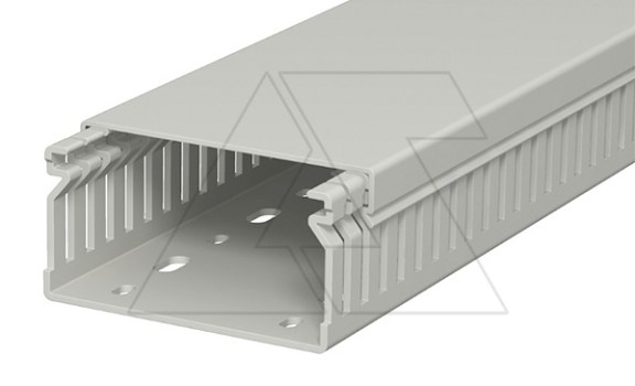 Перфокороб LK4 40080, органайзер для шкафов, 40 x 80 мм (глубина х ширина крышки), L=2000мм, RAL 7030 серый фото