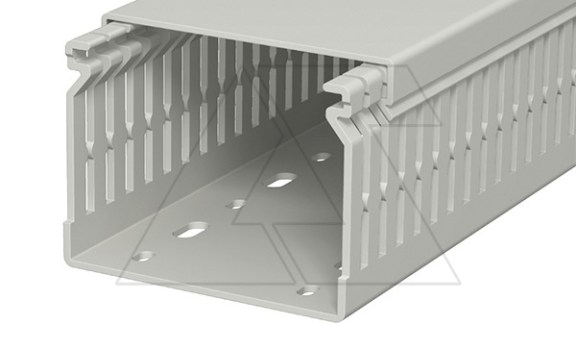 Перфокороб LK4 N 60080, органайзер для шкафов, 60 x 80 мм (глубина х ширина крышки), L=2000мм, RAL 7030 серый фото