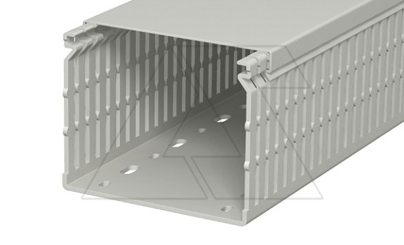 Перфокороб LK4 N 80100, органайзер для шкафов, 80 x 100 мм (глубина х ширина крышки), L=2000мм, RAL 7030 серый фото
