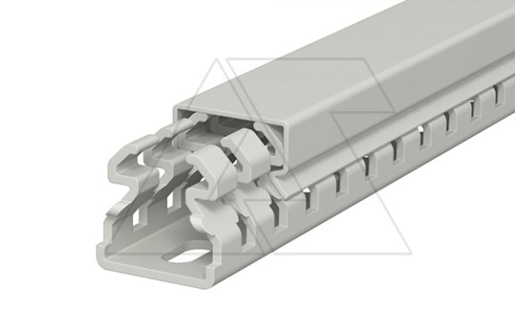 Перфокороб LKV 25025, органайзер для шкафов, 25 x 25 мм (глубина х ширина крышки), L=2000мм, RAL 7030 серый фото