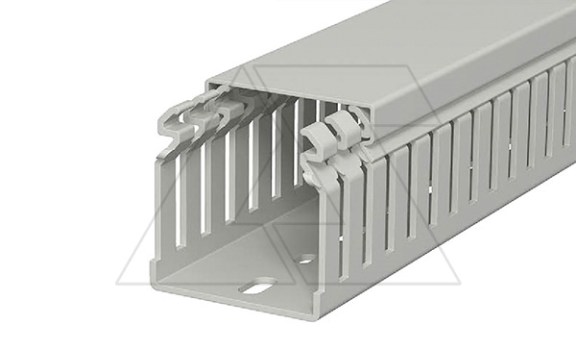 Перфокороб LKV 50050, органайзер для шкафов, 50 x 50 мм (глубина х ширина крышки), L=2000мм, RAL 7030 серый фото