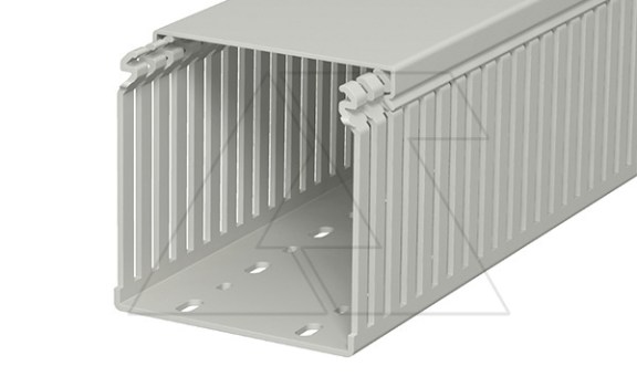Перфокороб LKV 100100, органайзер для шкафов, 100 x 100 мм (глубина х ширина крышки), L=2000мм, RAL 7030 серый фото