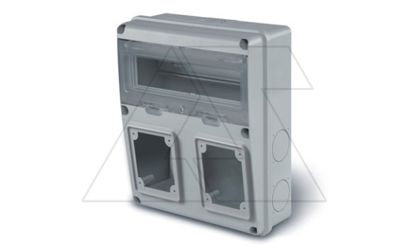 Щит комбинированный навесной, 11M + 2x 100x110 + 4x 50x60(закрыты), 235x285x107mm, IK08, IP55 серия ENERBOX фото