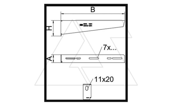 Кронштейн MWA 12 21S FS RU настенный/опорный, L=210мм, конв. оцинк. OBO-Bettermann даташит схема