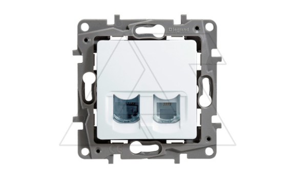Etika - Розетка RJ11+RJ45 5E UTP (белый) фото
