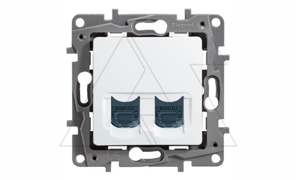 Etika - Розетка 2хRJ-45 UTP CAT6 (белый) фото