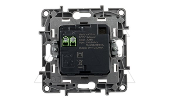 Etika - Зарядное устройство с двумя USB Type A, 240V/5V, 2400мА. (белый) Legrand даташит схема