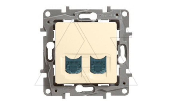 Etika - Розетка 2хRJ-45 UTP CAT6 (сл.кость) фото