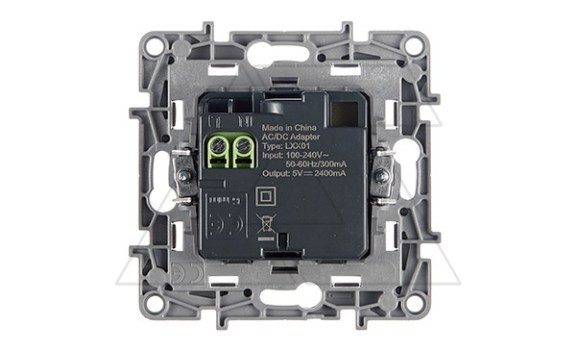 Etika - Зарядное устройство с двумя USB Type A, 240V/5V, 2400мА. (алюминий) Legrand даташит схема