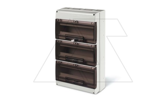 Щит модульный навесной M550, 48M (3x16), дымчатая дверь, 328x550x140mm, IK07, IP66, серия DOMINO фото