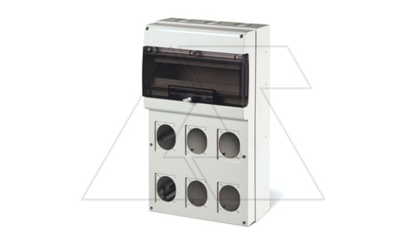 Щит комбинированный навесной M550, 16M + 6x 70x87(84x106), 328x550x140mm, IP66, серия DOMINO фото