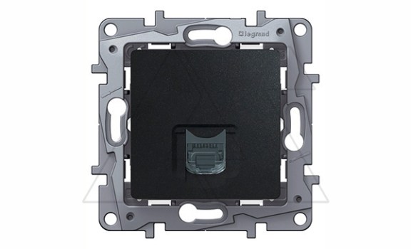 Etika - Розетка 1хRJ-45 UTP CAT6 (антрацит) фото