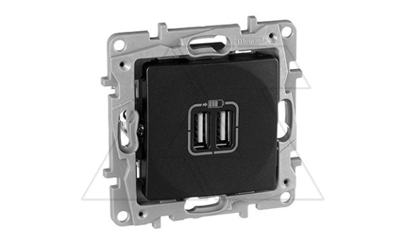 Etika - Зарядное устройство с двумя USB Type A, 240V/5V, 2400мА. (антрацит) Legrand даташит схема