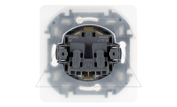 Inspiria - Розетка 2P+E нем. стд. с крышкой, со шторками IP44 (сл.кость) IEK даташит схема