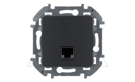Inspiria - Розетка 1хRJ-45 UTP CAT6 (антрацит) фото