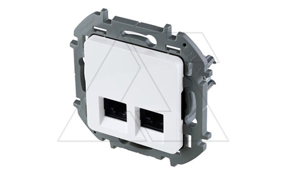 Inspiria - Розетка 2хRJ-45 UTP CAT5E (белый) IEK даташит схема