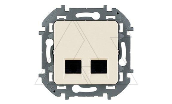Inspiria - Розетка 2хRJ-45 UTP CAT5E (сл.кость) фото