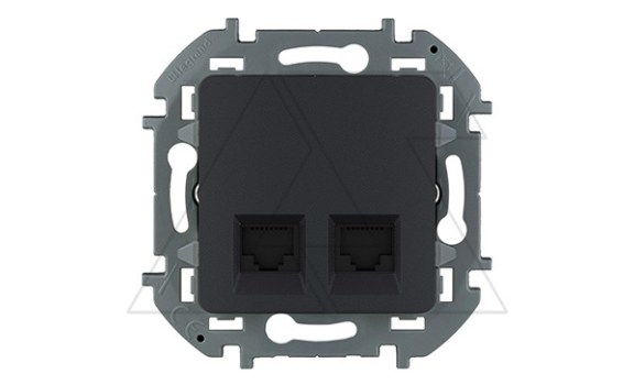 Inspiria - Розетка 2хRJ-45 UTP CAT5E (антрацит) фото