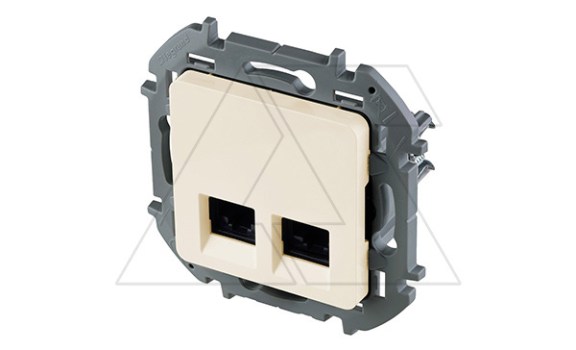 Inspiria - Розетка 2хRJ-45 UTP CAT6 (сл.кость) IEK даташит схема