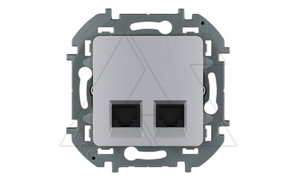 Inspiria - Розетка 2хRJ-45 UTP CAT6 (алюминий) фото