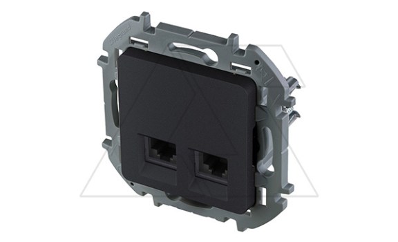 Inspiria - Розетка 2хRJ-45 UTP CAT6 (антрацит) Legrand даташит схема