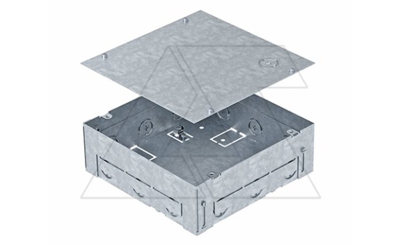 Основание UDHOME BOX 4 монтажное, для лючка GES4, с отверст. 12хМ25, под стяжку h=70-100мм, конв. оцинк. фото