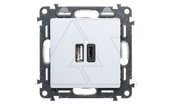 Valena Life - Зарядное устройство 2xUSB Type A+C , 3000мА, алюминий (инд. упаковка) фото