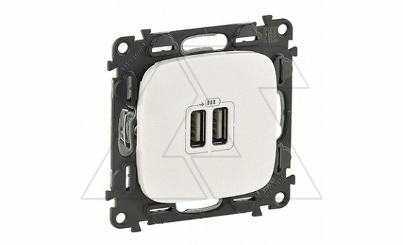 Valena Allure - Зарядное устройство с двумя USB Type A, 240V/5V, 1500мА, жемчуг (инд. упаковка) фото