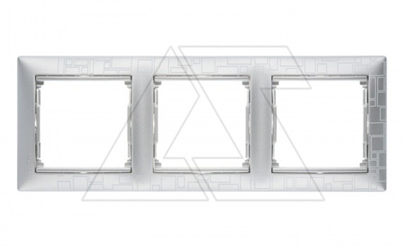 Valena - Рамка 3 поста верт/гориз, алюминий модерн фото