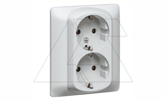Galea Life - Розетка 2х2P+E нем.стд. в сборе, Aluminium фото