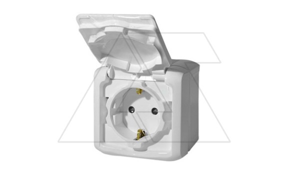 Quteo - Розетка 2P+E IP44, накладной монтаж, защ. шторки, винт. зажимы, белая фото