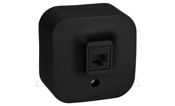 Quteo - Розетка RJ-45 5E UTP, накладной монтаж, черный матовый фото