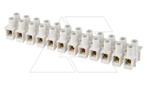 Клеммник T85 разрезаемый, 12шт, 57A 10mm², 450VAC, GWT850, полипропилен, белый, CONNECTO фото