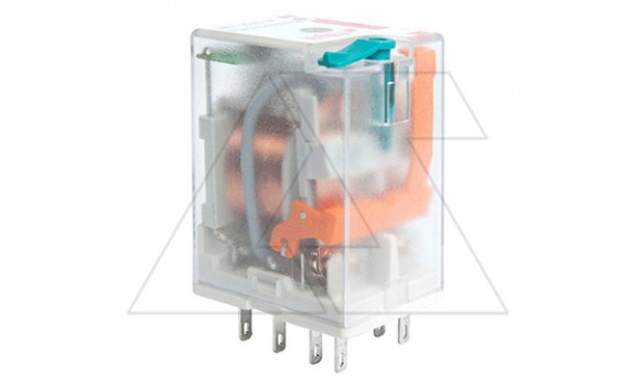 Реле R2N-2012-23-1012-WT, 2CO, 12A(250VAC/24VDC), 12VDC, мех. индикация, тест-кнопка с блокировкой фото
